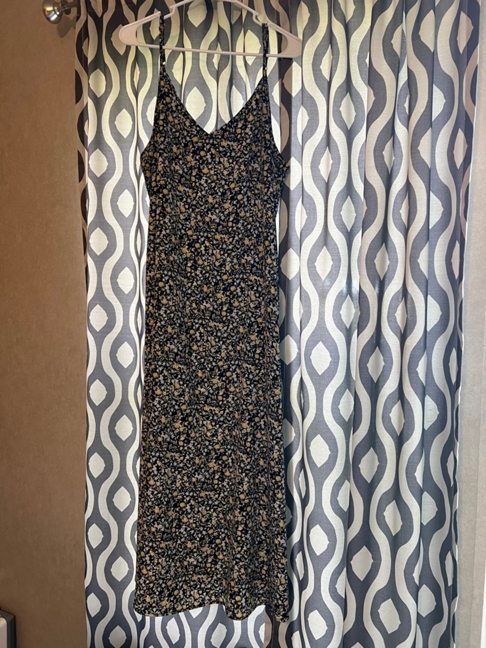 Natural Life Floral Slip Dress in Black